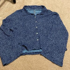 Anthropologie Speckled Polka Dot Pajama Button Up Shirt, SIZE SMALL, Never worn